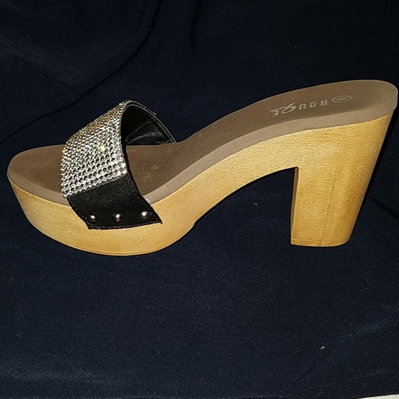 Embellished heeled slides NWOT - Picture 4 of 4